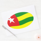 トーゴ国旗のシール 楕円形シール (封筒)
