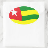 トーゴ国旗のシール 楕円形シール (バッグ)