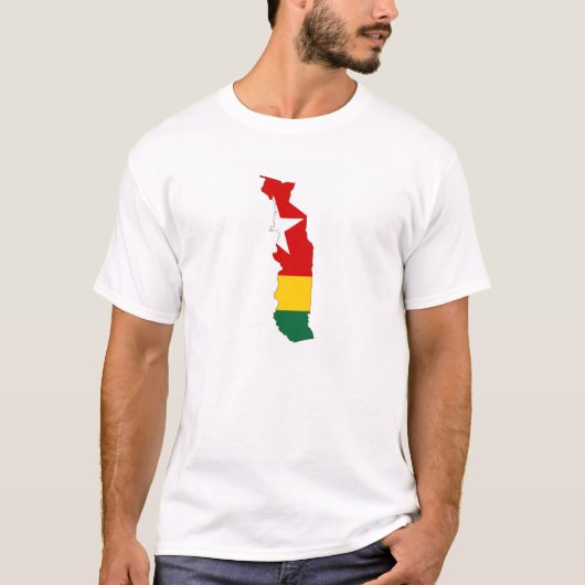 トーゴ国旗の地図 Tシャツ (正面)