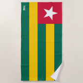 トーゴ国旗の華やかな愛国心 ビーチタオル (正面)