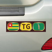 トーゴ国旗地図コードステッカー バンパーステッカー (車上)