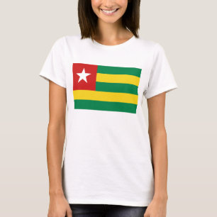 トーゴ国旗x地図Tシャツ Tシャツ