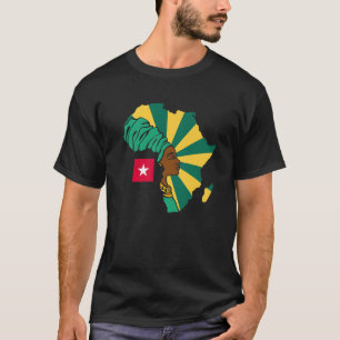 トーゴ トーゴ国旗 アフリカ 地図 エスニック ヘリテージ 黒 Tシャツ