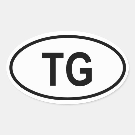 トーゴ「TG」 楕円形シール (正面)