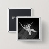 'トーシューズ'スクエアピン(B&W) 缶バッジ (正面&裏面)