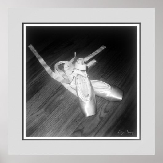 'トーシューズ'パネルプリント(B&W) ポスター (正面)