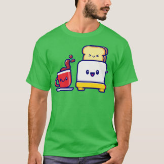 トースターパン付きかわいいコーヒー Tシャツ