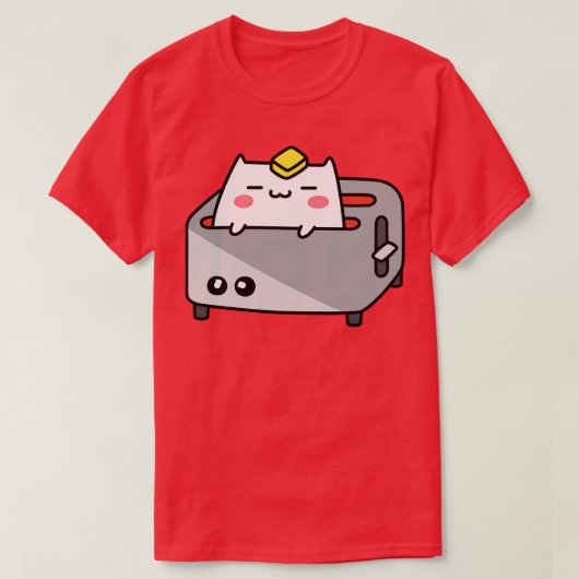 トースター猫 Tシャツ (デザイン正面)