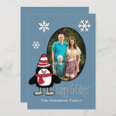 トースティペンギンホリデイフォトグリーティングカード シーズンカード (正面/裏面)