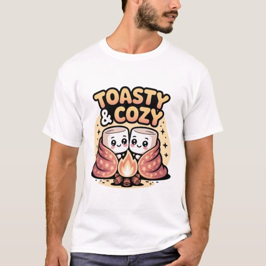トースティーマシュマロ 楽しいキャンプ Tシャツ (正面)