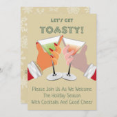 トースティ応援クリスマスホリデーパーティー招待状 招待状 (正面/裏面)