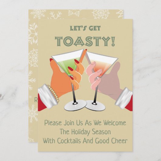 トースティ応援クリスマスホリデーパーティー招待状 招待状 (正面/裏面)
