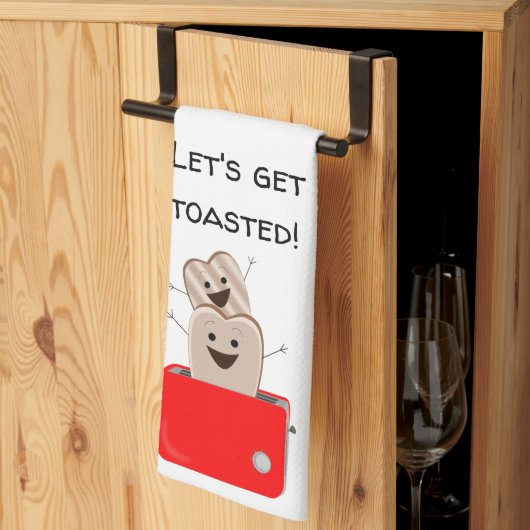 トーストおもしろいデザイン キッチンタオル (三つ折り)