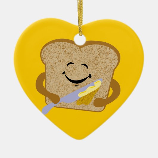 トーストおよびバター セラミックオーナメント (正面)