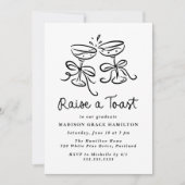 トーストお洒落写真卒業パーティーを開く 招待状 (正面)