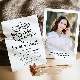 トーストお洒落写真卒業パーティーを開く 招待状