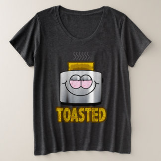トーストされた トースター スクリューボール グラフィックス プラスサイズTシャツ