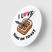 トーストで豆が大好き ラウンド壁時計 (傾斜)