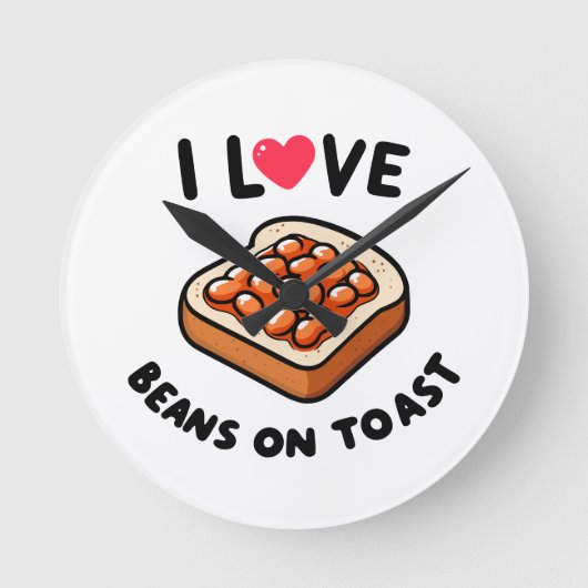 トーストで豆が大好き ラウンド壁時計 (正面)