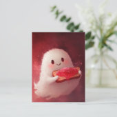 トーストとジャムで愛らしい幽霊 ポストカード (スタンド正面)