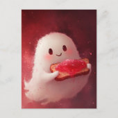 トーストとジャムで愛らしい幽霊 ポストカード (正面)