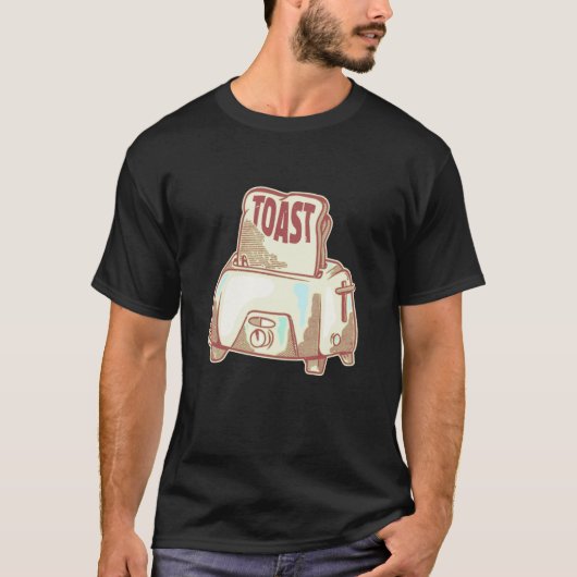 トーストとトースターのイラスト Tシャツ (正面)
