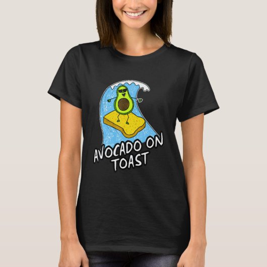 トーストにアボカド サーフィン 健康食 サーファー ヴィーガン Tシャツ (正面)