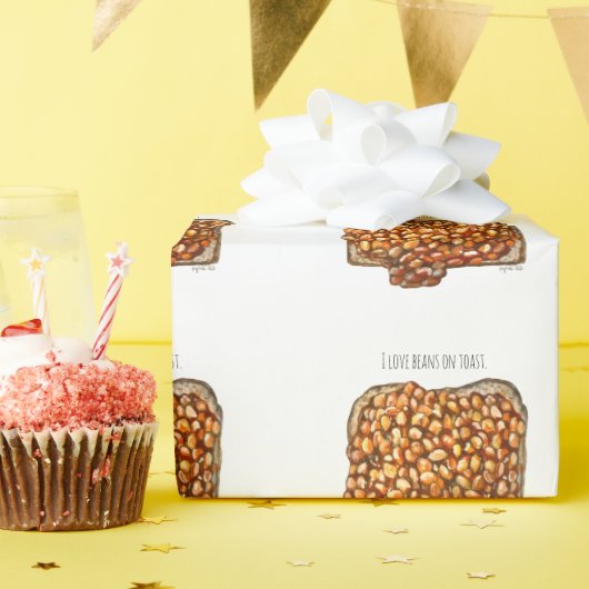 トーストにインゲン豆 ラッピングペーパー (誕生日パーティー)