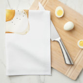 トーストに卵を焼いたもの キッチンタオル (四つ折り)