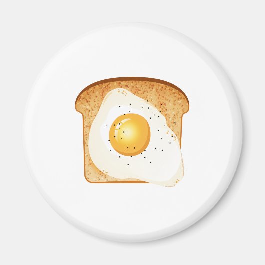 トーストに卵を焼いたもの マグネット (正面)