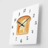 トーストのバター スクエア壁時計 (傾斜)