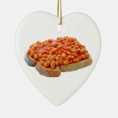 トーストの豆のハートセラミックのクリスマスオーナメント セラミックオーナメント (右)