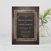 トーストエスプレッソモカ&ソフト金ゴールド結婚披露宴 招待状 (スタンド正面)