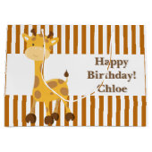 トーストオレンジストライプホワイトカスタム ラージペーパーバッグ (正面)