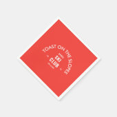 トーストオンザグレーズエスペーススキークラブレトロレッド スタンダードカクテルナプキン (角)