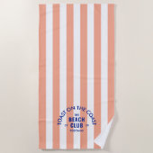 トーストオンザコーストザコーストザビーチクラブピンクストライプ ビーチタオル (正面)