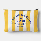 トーストオンザコーストザビーチクラブイエローストライプ アクセサリーポーチ (正面)