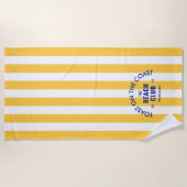 トーストオンザコーストザビーチクラブイエローストライプ ビーチタオル (正面)