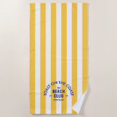 トーストオンザコーストザビーチクラブイエローストライプ ビーチタオル (正面)