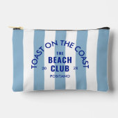 トーストオンザコーストザビーチクラブブルーストライプ アクセサリーポーチ (正面)