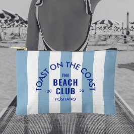 トーストオンザコーストザビーチクラブブルーストライプ アクセサリーポーチ