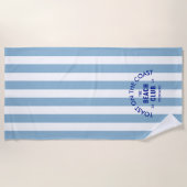 トーストオンザコーストザビーチクラブブルーストライプ ビーチタオル (正面)