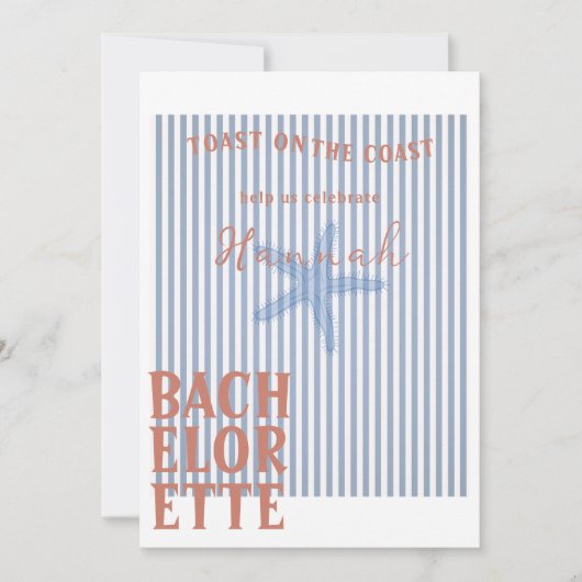 トーストオンザコーストバチェロレッテ招待状と詳細 招待状 (正面)