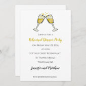 トーストグラス結婚のリハーサルパーティの招待状 招待状 (正面/裏面)