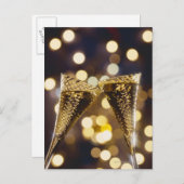 トーストシャンパンフルート、クローズアップ ポストカード (正面/裏面)