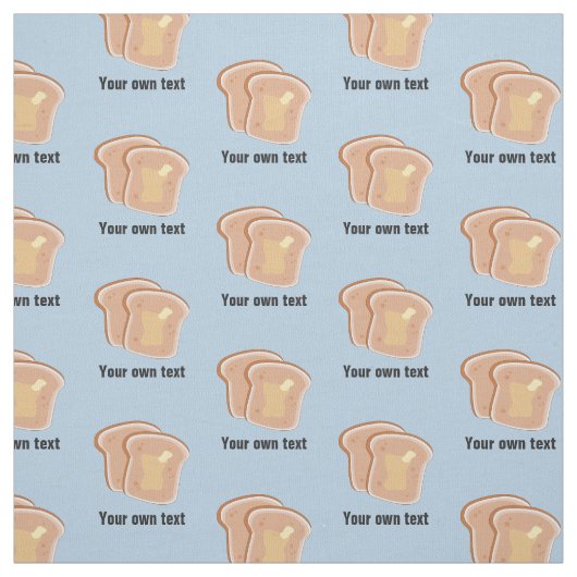 トーストスライスとバター – あなたの文字任意の色 ファブリック (見本)