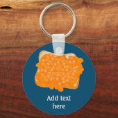 トーストスライス上のトマトの缶詰の豆 – 英国のスタイル キーホルダー (正面)