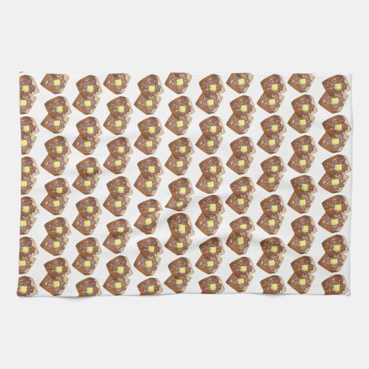 トーストバタフランスのーアンドシロップディナーブレックファーストフード キッチンタオル (横)