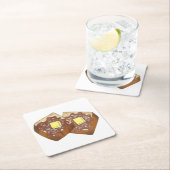 トーストバタフランスのーアンドシロップディナーブレックファーストフード スクエアペーパーコースター (インサイチュ)