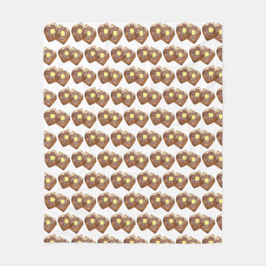 トーストバタフランスのーアンドシロップディナーブレックファーストフード フリースブランケット (正面)